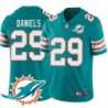 Dolphins #29 Travis Daniels Additional Chest Dolphin Patch Aqua Jersey