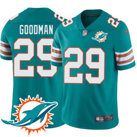 Dolphins #29 Andre' Goodman Additional Chest Dolphin Patch Aqua Jersey