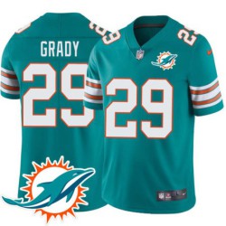 Dolphins #29 Garry Grady Additional Chest Dolphin Patch Aqua Jersey