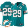 Dolphins #29 Jonas Gray Additional Chest Dolphin Patch Aqua Jersey