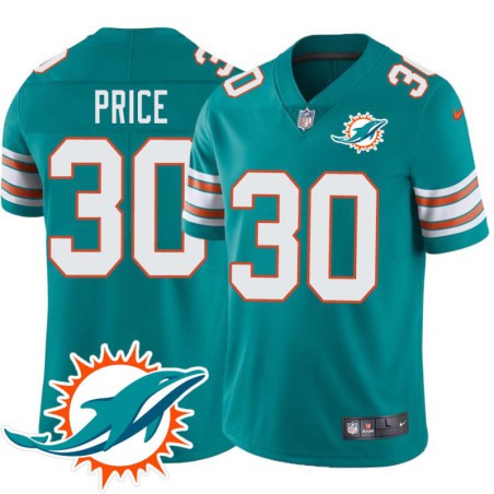 Dolphins #30 Sammy Price Additional Chest Dolphin Patch Aqua Jersey