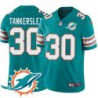 Dolphins #30 Cordrea Tankersley Additional Chest Dolphin Patch Aqua Jersey