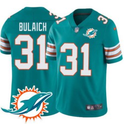 Dolphins #31 Norm Bulaich Additional Chest Dolphin Patch Aqua Jersey