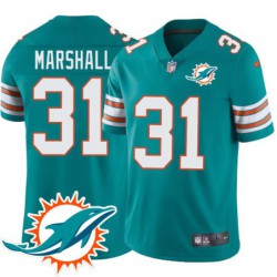 Dolphins #31 Richard Marshall Additional Chest Dolphin Patch Aqua Jersey