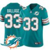 Dolphins #33 Kalen Ballage Additional Chest Dolphin Patch Aqua Jersey