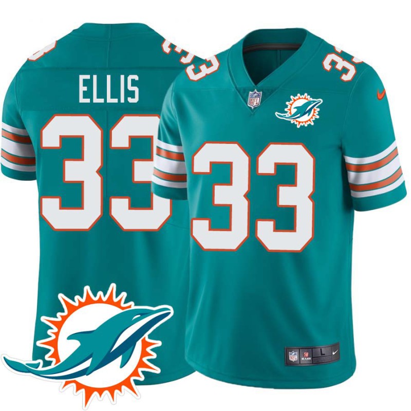 Dolphins #33 Craig Ellis Additional Chest Dolphin Patch Aqua Jersey