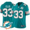 Dolphins #33 Craig Ellis Additional Chest Dolphin Patch Aqua Jersey