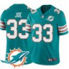 Dolphins #33 Billy Joe Additional Chest Dolphin Patch Aqua Jersey