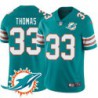 Dolphins #33 Daniel Thomas Additional Chest Dolphin Patch Aqua Jersey