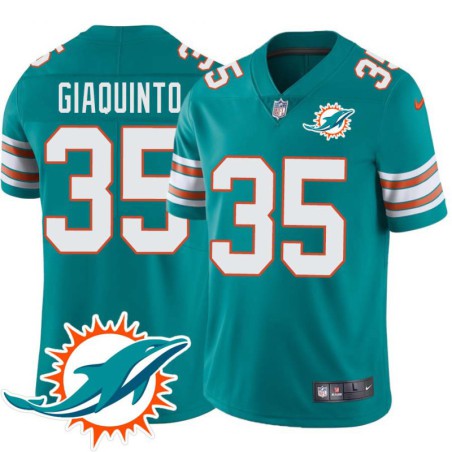 Dolphins #35 Nick Giaquinto Additional Chest Dolphin Patch Aqua Jersey