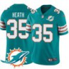 Dolphins #35 Clayton Heath Additional Chest Dolphin Patch Aqua Jersey