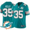 Dolphins #35 Ben Kelly Additional Chest Dolphin Patch Aqua Jersey