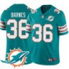 Dolphins #36 Darian Barnes Additional Chest Dolphin Patch Aqua Jersey