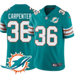 Dolphins #36 Preston Carpenter Additional Chest Dolphin Patch Aqua Jersey