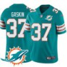 Dolphins #37 Myles Gaskin Additional Chest Dolphin Patch Aqua Jersey