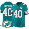 Dolphins #40 Dick Anderson Additional Chest Dolphin Patch Aqua Jersey