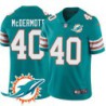 Dolphins #40 Sean McDermott Additional Chest Dolphin Patch Aqua Jersey