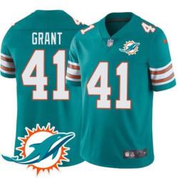 Dolphins #41 African Grant Additional Chest Dolphin Patch Aqua Jersey