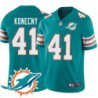 Dolphins #41 Mark Konecny Additional Chest Dolphin Patch Aqua Jersey