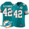 Dolphins #42 Gerald Alexander Additional Chest Dolphin Patch Aqua Jersey