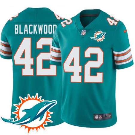 Dolphins #42 Lyle Blackwood Additional Chest Dolphin Patch Aqua Jersey