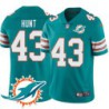 Dolphins #43 Jack Hunt Additional Chest Dolphin Patch Aqua Jersey