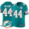 Dolphins #44 Stephone Anthony Additional Chest Dolphin Patch Aqua Jersey