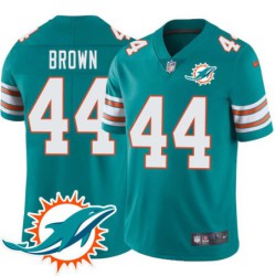 Dolphins #44 Dean Brown Additional Chest Dolphin Patch Aqua Jersey