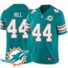 Dolphins #44 Barry Hill Additional Chest Dolphin Patch Aqua Jersey