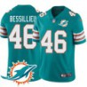 Dolphins #46 Don Bessillieu Additional Chest Dolphin Patch Aqua Jersey