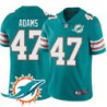 Dolphins #47 Stefon Adams Additional Chest Dolphin Patch Aqua Jersey