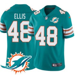 Dolphins #48 Ken Ellis Additional Chest Dolphin Patch Aqua Jersey