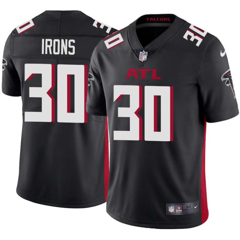 Falcons #30 David Irons Football Jersey -Black