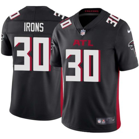 Falcons #30 David Irons Football Jersey -Black