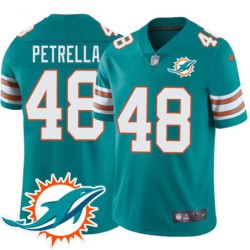 Dolphins #48 Bob Petrella Additional Chest Dolphin Patch Aqua Jersey