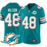 Dolphins #48 George Wilson Additional Chest Dolphin Patch Aqua Jersey