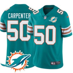 Dolphins #50 Bobby Carpenter Additional Chest Dolphin Patch Aqua Jersey