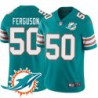 Dolphins #50 Blake Ferguson Additional Chest Dolphin Patch Aqua Jersey