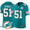 Dolphins #51 Akin Ayodele Additional Chest Dolphin Patch Aqua Jersey