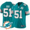 Dolphins #51 Tony Bua Additional Chest Dolphin Patch Aqua Jersey