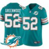 Dolphins #52 Morlon Greenwood Additional Chest Dolphin Patch Aqua Jersey