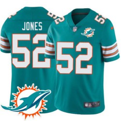 Dolphins #52 Chris Jones Additional Chest Dolphin Patch Aqua Jersey