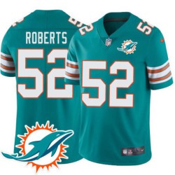 Dolphins #52 Elandon Roberts Additional Chest Dolphin Patch Aqua Jersey