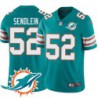 Dolphins #52 Robin Sendlein Additional Chest Dolphin Patch Aqua Jersey