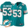 Dolphins #53 Tom Erlandson Additional Chest Dolphin Patch Aqua Jersey