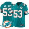 Dolphins #53 Renaud Williams Additional Chest Dolphin Patch Aqua Jersey