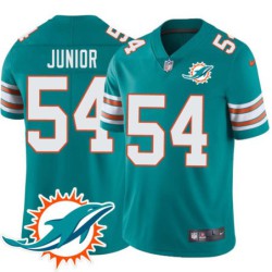 Dolphins #54 E.J. Junior Additional Chest Dolphin Patch Aqua Jersey
