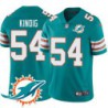 Dolphins #54 Howard Kindig Additional Chest Dolphin Patch Aqua Jersey