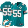 Dolphins #55 Joey Porter Additional Chest Dolphin Patch Aqua Jersey