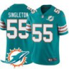 Dolphins #55 Chris Singleton Additional Chest Dolphin Patch Aqua Jersey